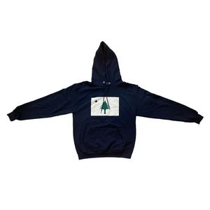 Navy blue hoodie with strings size medium